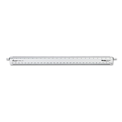 Chartpak Adjustable Triangular Scale Aluminum Engineers Ruler, 12", Long, Silver (CHA240)