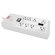 APC Home/Office SurgeArrest Protector, 8 AC Outlets, 6 ft Cord, 2,030 J, White (APWP8GT)