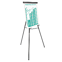 Universal Heavy-Duty Adjustable Presentation Easel, 69" Maximum Height, Metal, Black (UNV43034)