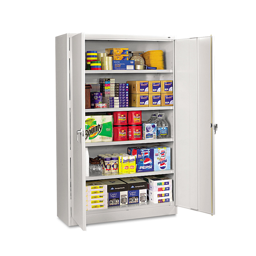 Tennsco Assembled Jumbo Steel Storage Cabinet, 48w x 24d x 78h, Light Gray (TNNJ2478SULGY)