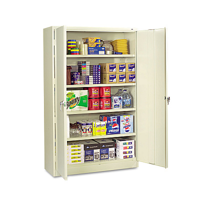 Tennsco Assembled Jumbo Steel Storage Cabinet, 48w x 18d x 78h, Putty (TNNJ1878SUPY)
