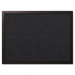 MasterVision Designer Fabric Bulletin Board, 24 x 18, Black Surface, Black MDF Wood Frame (FB0471168)