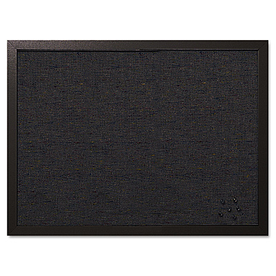 MasterVision Designer Fabric Bulletin Board, 24 x 18, Black Surface, Black MDF Wood Frame (BVCFB0471168)