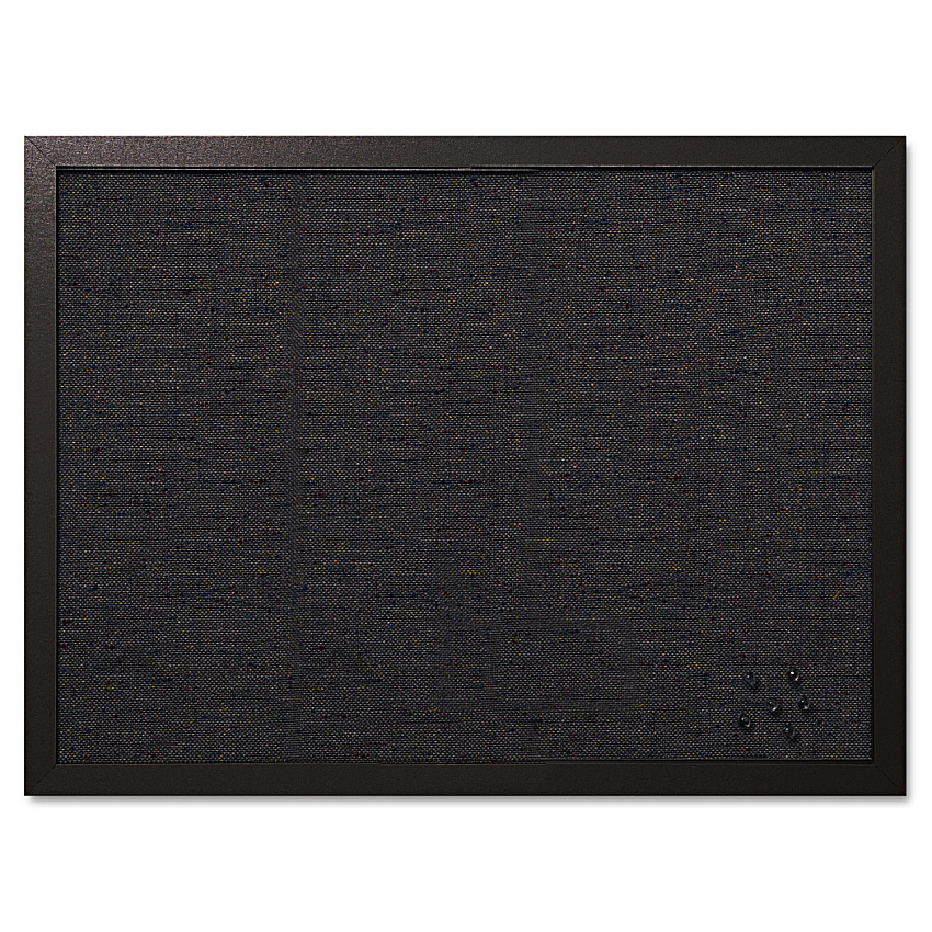 MasterVision Designer Fabric Bulletin Board, 24 x 18, Black Surface, Black MDF Wood Frame (BVCFB0471168)
