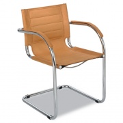 Safco Flaunt Series Guest Chair, Fabric Upholstery, 21.5" x 23" x 31.75", Camel Seat, Camel Back, Chrome Base (3457CM)