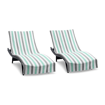 Cabo Cabana Chaise Cover 30x85 Grey/green, Pack Of 2 (P-CC-CC-GY/GR)
