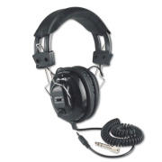 AmpliVox Deluxe Stereo Headphones w/Mono Volume Control, 6 ft Cord, Black (SL1002)
