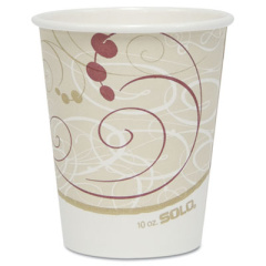 Solo Paper Hot Cups in Symphony Design, 10 oz, Beige, 50/Pack (370SMJ8000PK)