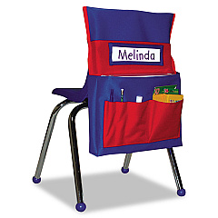 Carson-Dellosa Education Chairback Buddy Pocket Chart, 7 Pockets, 15 x 19, Blue/Red (CDPCD158035)