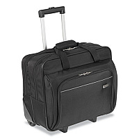 Targus Rolling Laptop Case, 1200D Polyester, Fits Devices Up to 16", Polyester, 16.5 x 7.5 x 14, Black (TBR003US)