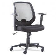 OIF SWIVEL/TILT MESH MID-BACK CHAIR, SUPPORTS UP TO 250 LBS., BLACK SEAT/BLACK BACK, BLACK BASE (CD4218)