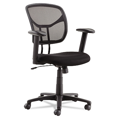 OIF Swivel/Tilt Mesh Task Chair with Adjustable Arms, Supports Up to 250 lb, 17.72" to 22.24" Seat Height, Black (OIFMT4818)