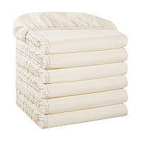 Host & Home Microfiber Fitted Sheets - Twin - Ivory W/ Black Hem, Case Of 24 (MFS-368012-IV)