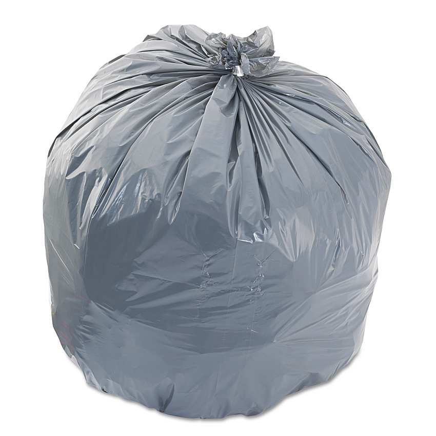 Heritage Linear Low-Density Can Liners, 33 gal, 1.1 mil, 33" x 39", Gray, 250/Carton (HERH6639SG)