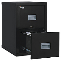 Patriot by FireKing Insulated Fire File, 1-Hour Fire Protection, 2 Legal/Letter File Drawers, Black, 17.75" x 25" x 27.75" (FIR2P1825CBL)