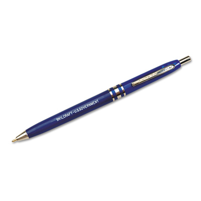 AbilityOne 7520013322833 SKILCRAFT U.S. Government Ballpoint Pen, Retractable, Medium 1 mm, Blue Ink, Blue Barrel, Dozen