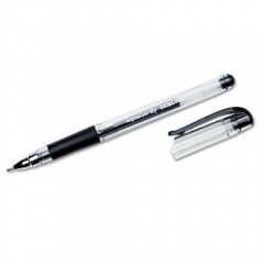 AbilityOne 7520014845250 SKILCRAFT AlphaElite Gel Pen, Stick, Medium 0.7 mm, Black Ink, Clear Barrel, Dozen