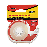 AbilityOne 7520015167576, SKILCRAFT Tape with Dispenser, 1" Core, 0.75" x 36 yds, Glossy Clear