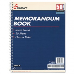 AbilityOne 7530002866952 SKILCRAFT Spiralbound Memorandum Book, Medium/College Rule, Blue/White Cover, (50) 11 x 8.5 Sheets, 12/Pack
