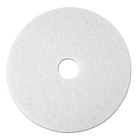 3M Low-Speed Super Polishing Floor Pads 4100, 19" Diameter, White, 5/Carton (MMM08483)