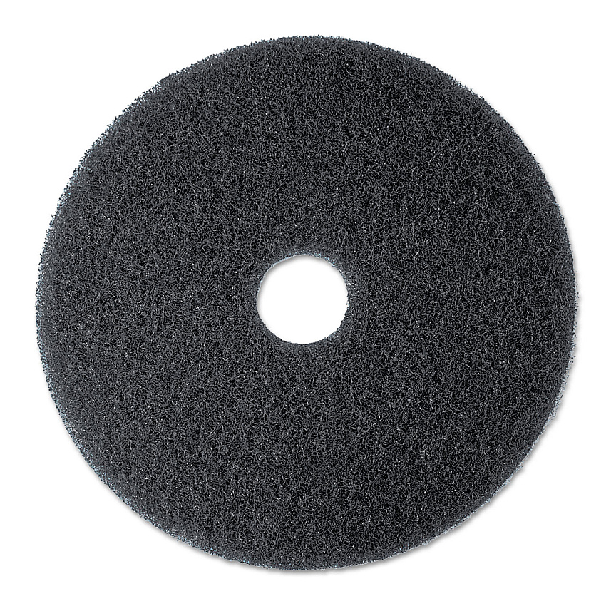 3M Low-Speed High Productivity Floor Pads 7300, 19" Diameter, Black, 5/Carton (MMM08277)