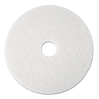 3M Low-Speed Super Polishing Floor Pads 4100, 13" Diameter, White, 5/Carton (MMM08477)