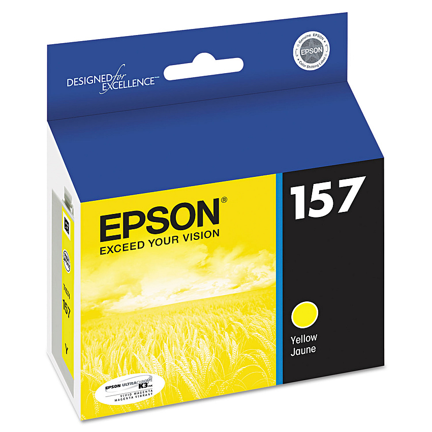 Epson T157420 (157) UltraChrome K3 Ink, Yellow