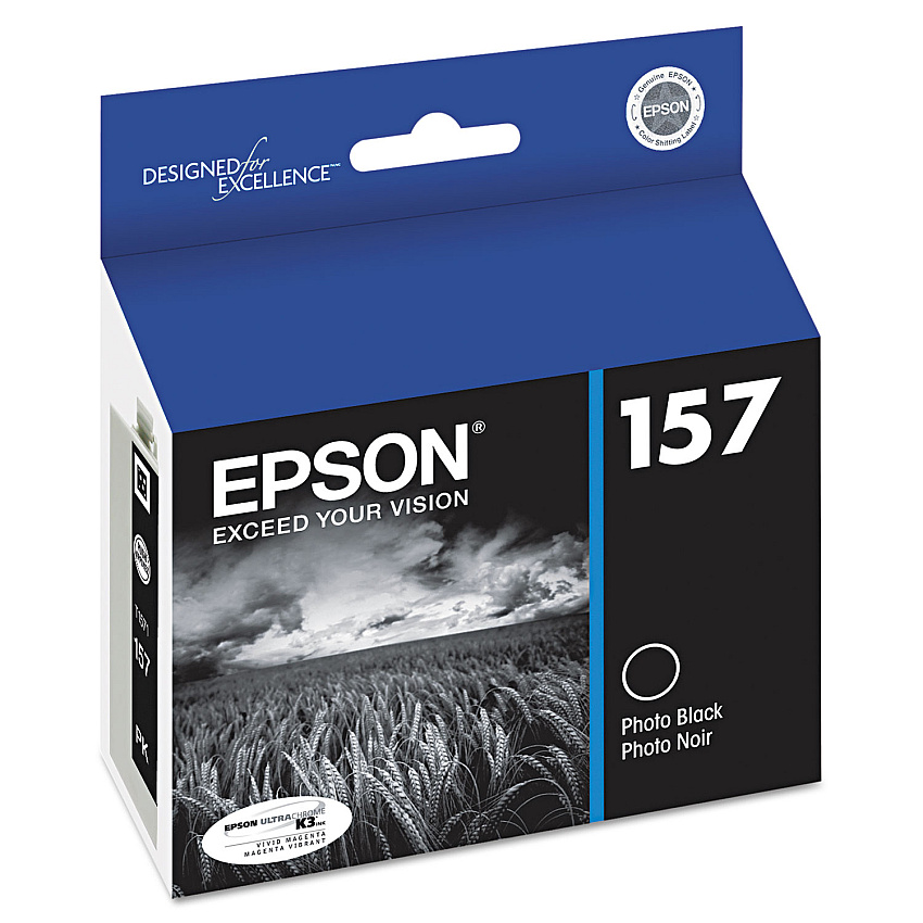Epson T157120 (157) UltraChrome K3 Ink, Photo Black