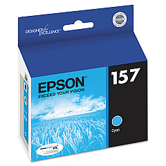 Epson T157220 (157) UltraChrome K3 Ink, Cyan