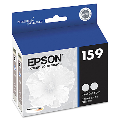Epson T159020 (159) UltraChrome Hi-Gloss 2 Gloss Optimizer Ink, Clear, 2/Pack