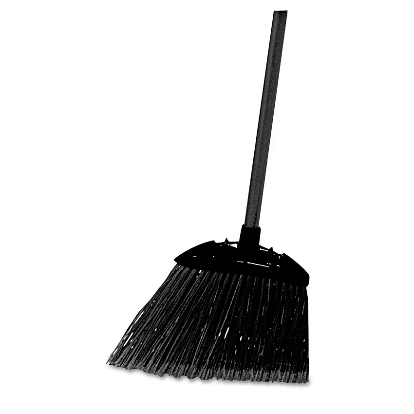 Rubbermaid Commercial Angled Lobby Broom, Poly Bristles, 35" Handle, Black (RCP637400BLA)