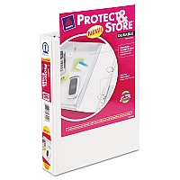 Avery Mini Size Protect and Store View Binder with Round Rings, 3 Rings, 1" Capacity, 8.5 x 5.5, White (AVE23011)