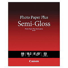 Canon Photo Paper Plus Semi-Gloss, 10.2 mil, 8 x 10, Semi-Gloss White, 50/Pack (CNM1686B062)