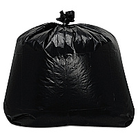 Trinity Plastics Low-Density Can Liners, 56 gal, 1.6 mil, 43" x 47", Black, Flat Pack, 100/Carton (TRNML4347X)