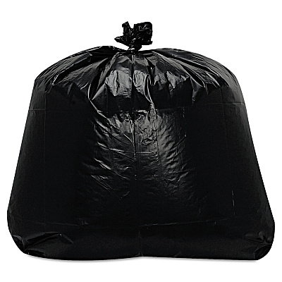 Trinity Plastics Low-Density Can Liners, 56 gal, 1.6 mil, 43" x 47", Black, Flat Pack, 100/Carton (TRNML4347X)