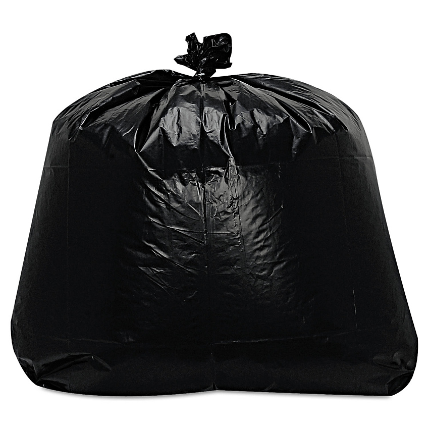 Trinity Plastics Low-Density Can Liners, 56 gal, 1.6 mil, 43" x 47", Black, Flat Pack, 100/Carton (TRNML4347X)
