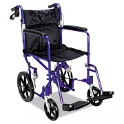 Medline Excel Deluxe Aluminum Transport Wheelchair, 19w x 16d, 300 lb Capacity (MDS808210ABE)