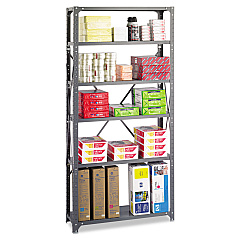 Safco Commercial Steel Shelving Unit, Six-Shelf, 36w X 12d X 75h, Dark Gray (SAF6268)