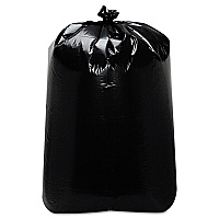 Trinity Plastics Low-Density Can Liners, 60 gal, 1.6 mil, 22" x 58", Black, Flat Pack, 100/Carton (TRNML3858X)