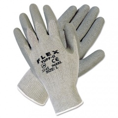 MCR Safety FlexTuff Latex Dipped Gloves, Gray, Large, 12 Pairs (9688L)
