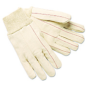 MCR Safety Nap-In Double Palm Cotton Work Gloves, ANSI Level 4 Heat Protection, Clute Cut, Straight Thumb, Large, White, 12 Pairs (9018C)