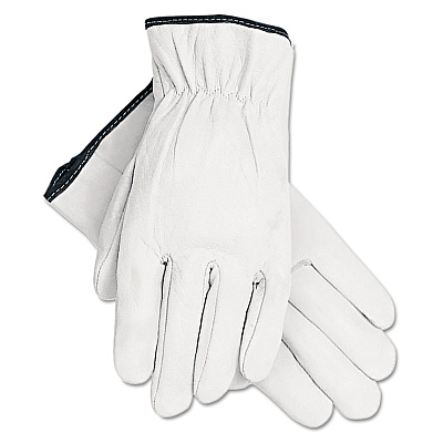 MCR Safety Grain Goatskin Driver Gloves, White, Large, 12 Pairs (MPG3601L)
