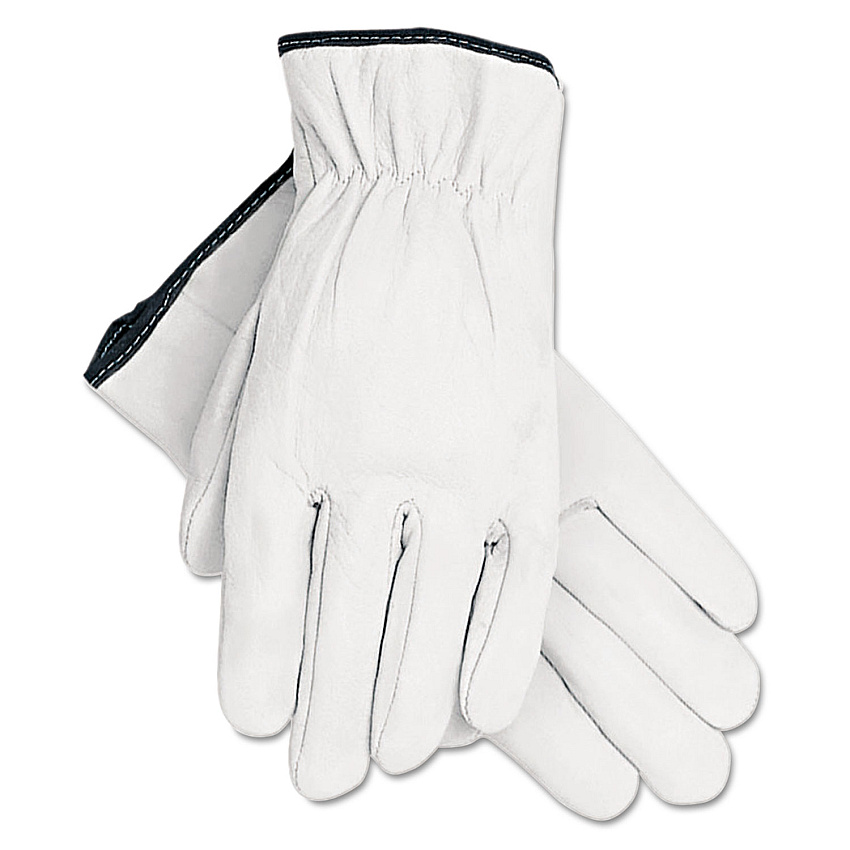 MCR Safety Grain Goatskin Driver Gloves, White, Large, 12 Pairs (MPG3601L)