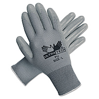 MCR Safety Ultra Tech TaCartonile Dexterity Work Gloves, White/Gray, Large, 12 Pairs (MPG9696L)