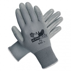 MCR Safety Ultra Tech TaCartonile Dexterity Work Gloves, White/Gray, Large, 12 Pairs (9696L)