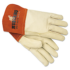 MCR Safety Mustang MIG/TIG Leather Welding Gloves, White/Russet, Large, 12 Pairs (MPG4950L)