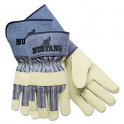 MCR Safety Mustang Premium Grain-Leather Gloves, 4 1/2 In. Gauntlet Cuff, Large (1936L)