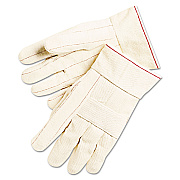 MCR Safety 1,000 Series Canvas Double Palm and Hot Mill Gloves, Men's, PVC Dots, Dozen (MPG9124K)