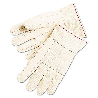 MCR Safety 1,000 Series Canvas Double Palm and Hot Mill Gloves, Men's, PVC Dots, Dozen (MPG9124K)