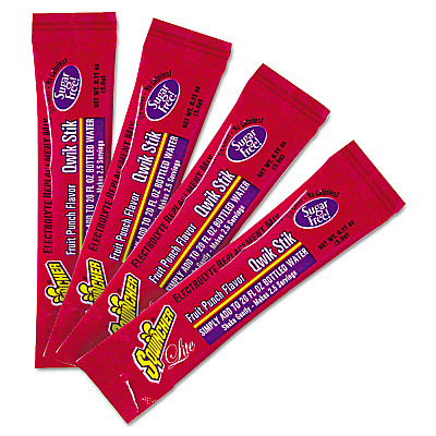 Sqwincher Sugar-Free Qwik Stik Energy Drink Mix, Fruit Punch, 1.26 oz Packet, 50/Pack (SQW060102FP)